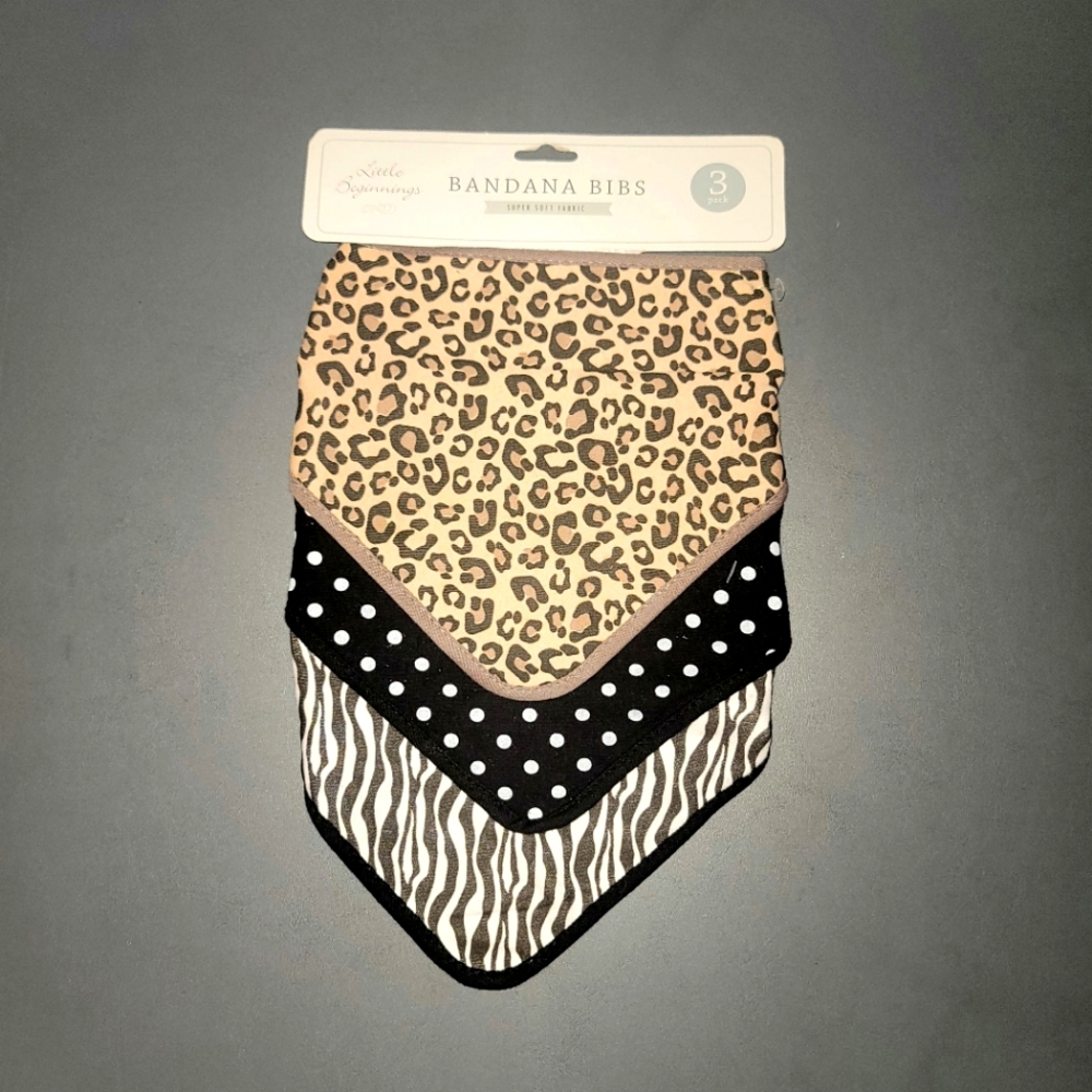 Bandana Bibs (OS) Set of 3 [Animal Prints]